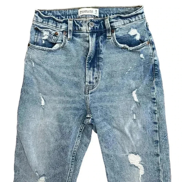 Abercrombie & Fitch Curve Love High Rise Ankle Straight Jeans Size 2 Short - Picture 3 of 7